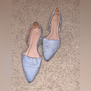 Blue Suede Ballet Flats
